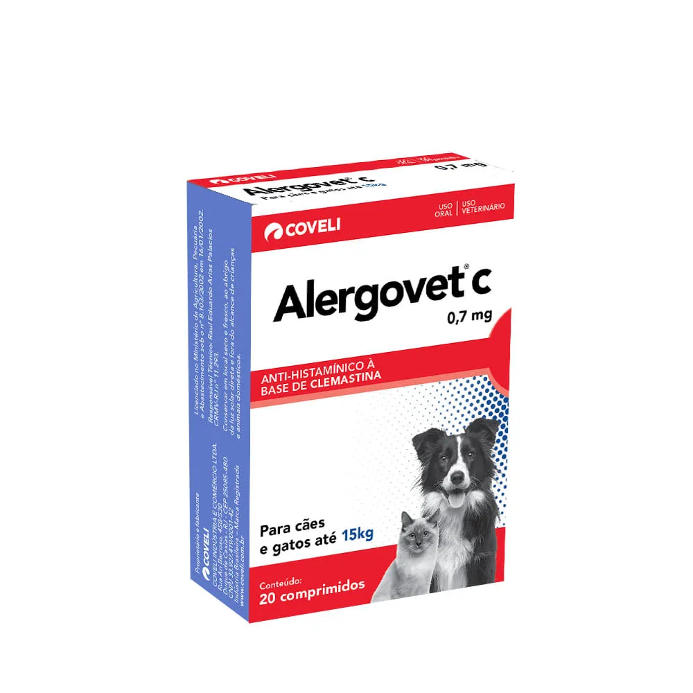 Alergovet C 0,7mg Antialérgico para Cães e Gatos — foto 2