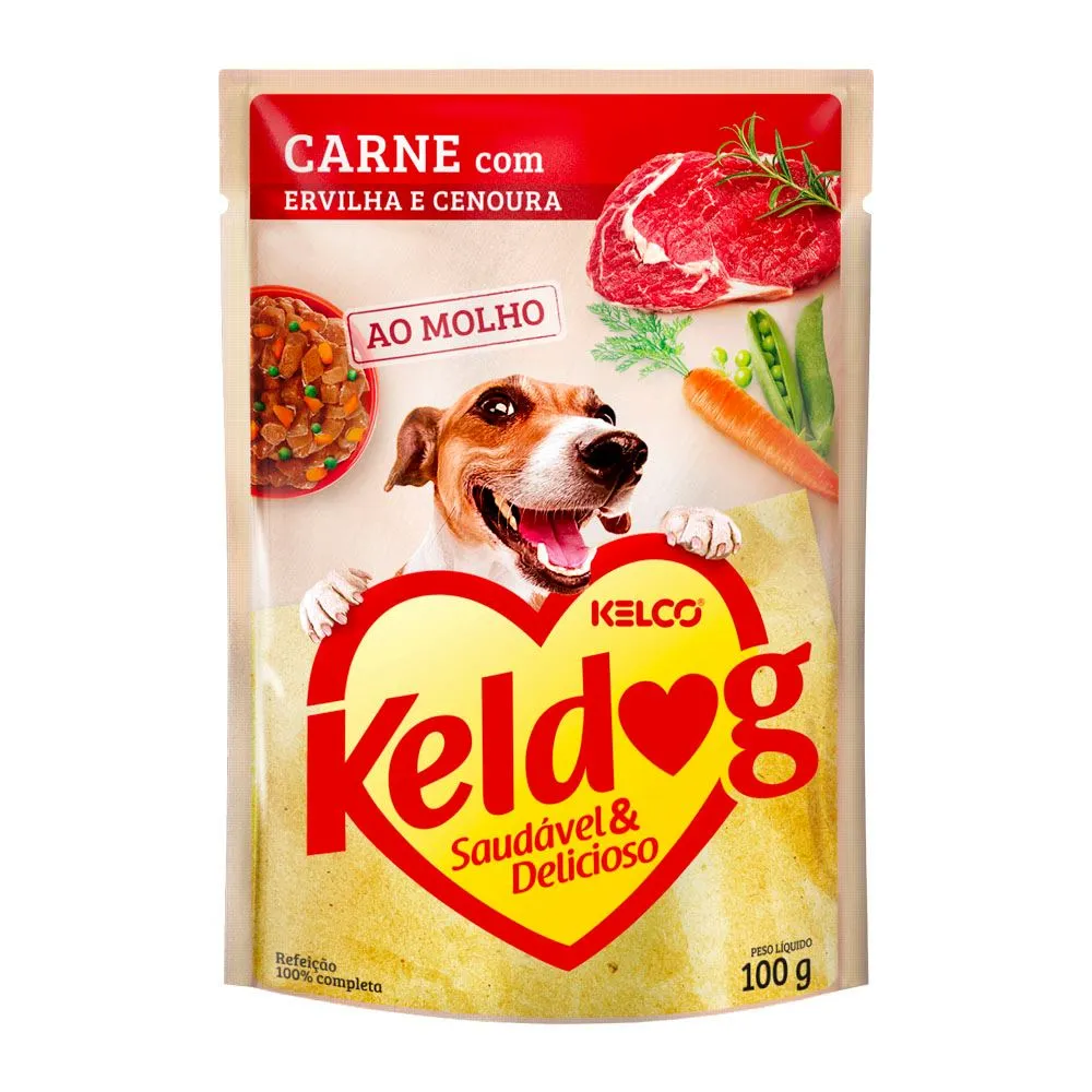 Ração Úmida Keldog Carne, Ervilha e Cenoura