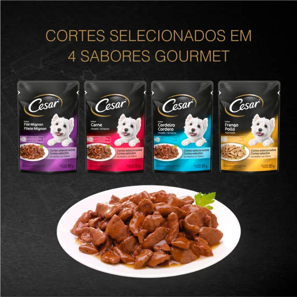 Ração Úmida Cesar para Cães Adultos Sachê Filé Mignon — foto 5