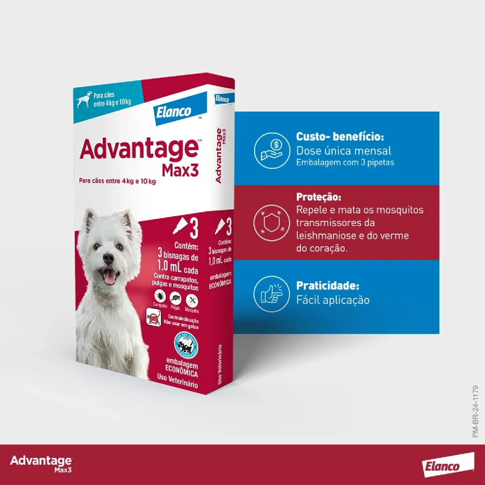 Antipulgas Advantage Max3 Cães 4kg a 10kg — foto 2
