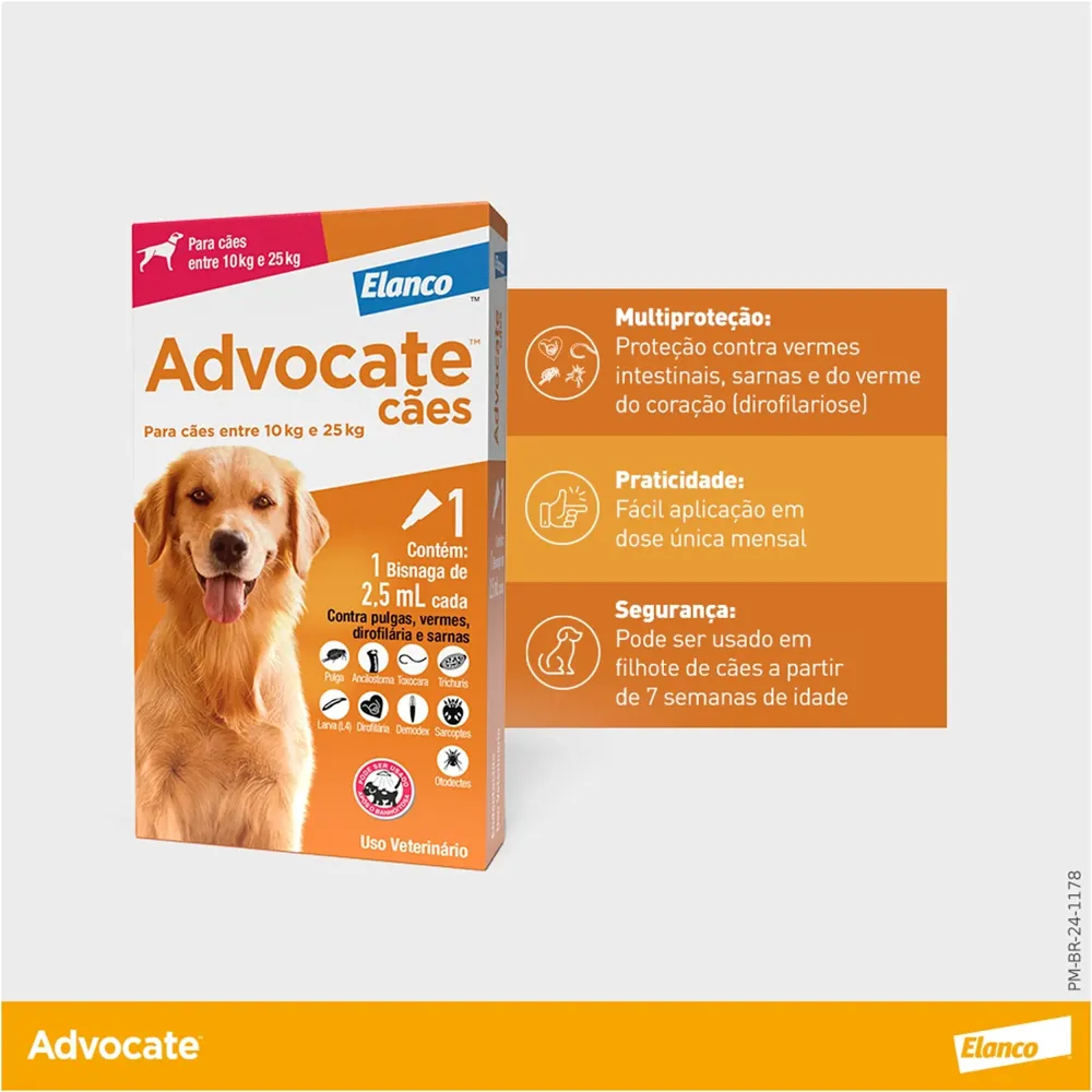 Antipulgas Advocate Cães 10 a 25kg — foto 2