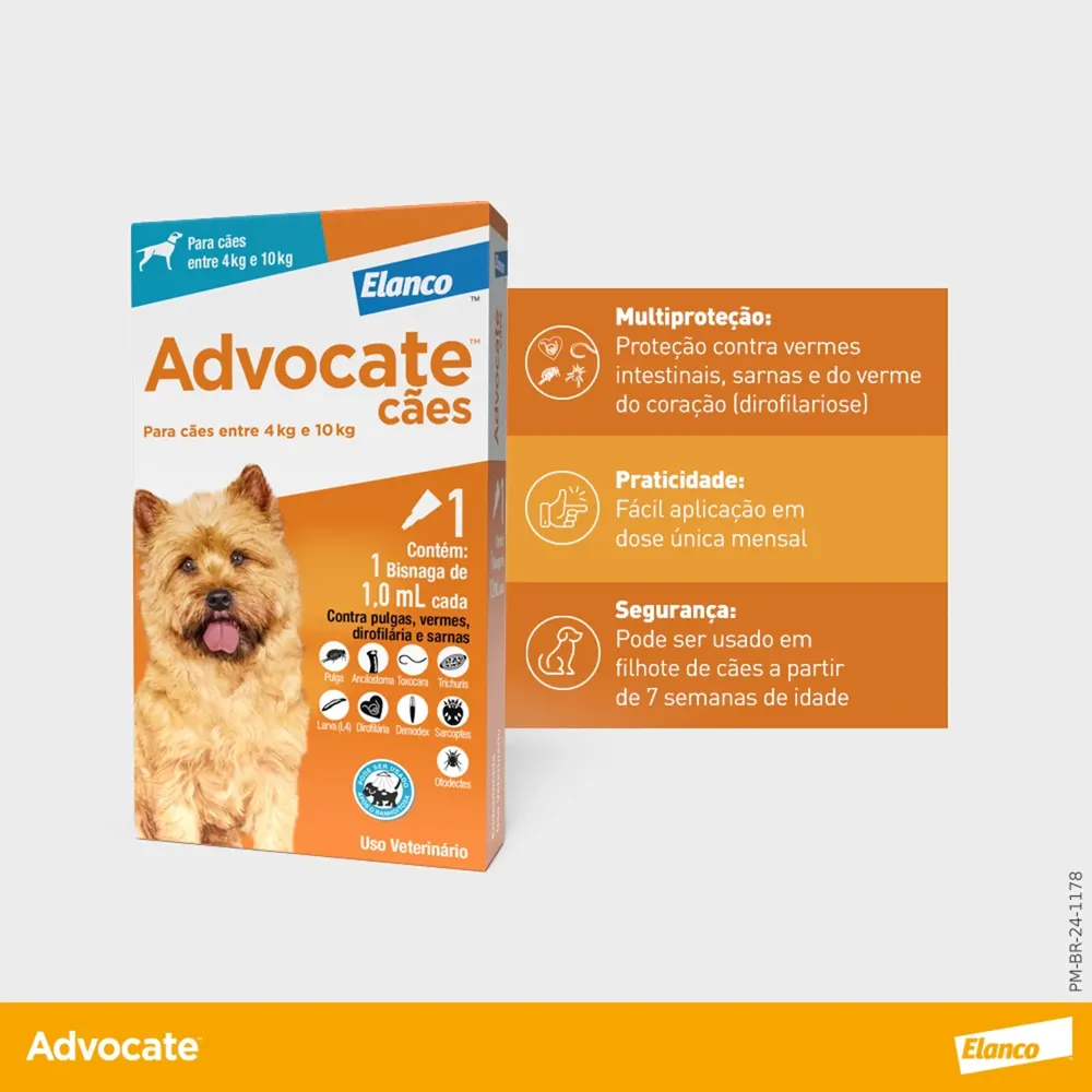 Antipulgas Advocate Cães 4 a 10kg — foto 2