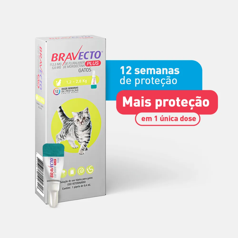 Antipulgas Bravecto Plus Gatos 1,2 a 2,8 kg — foto 2