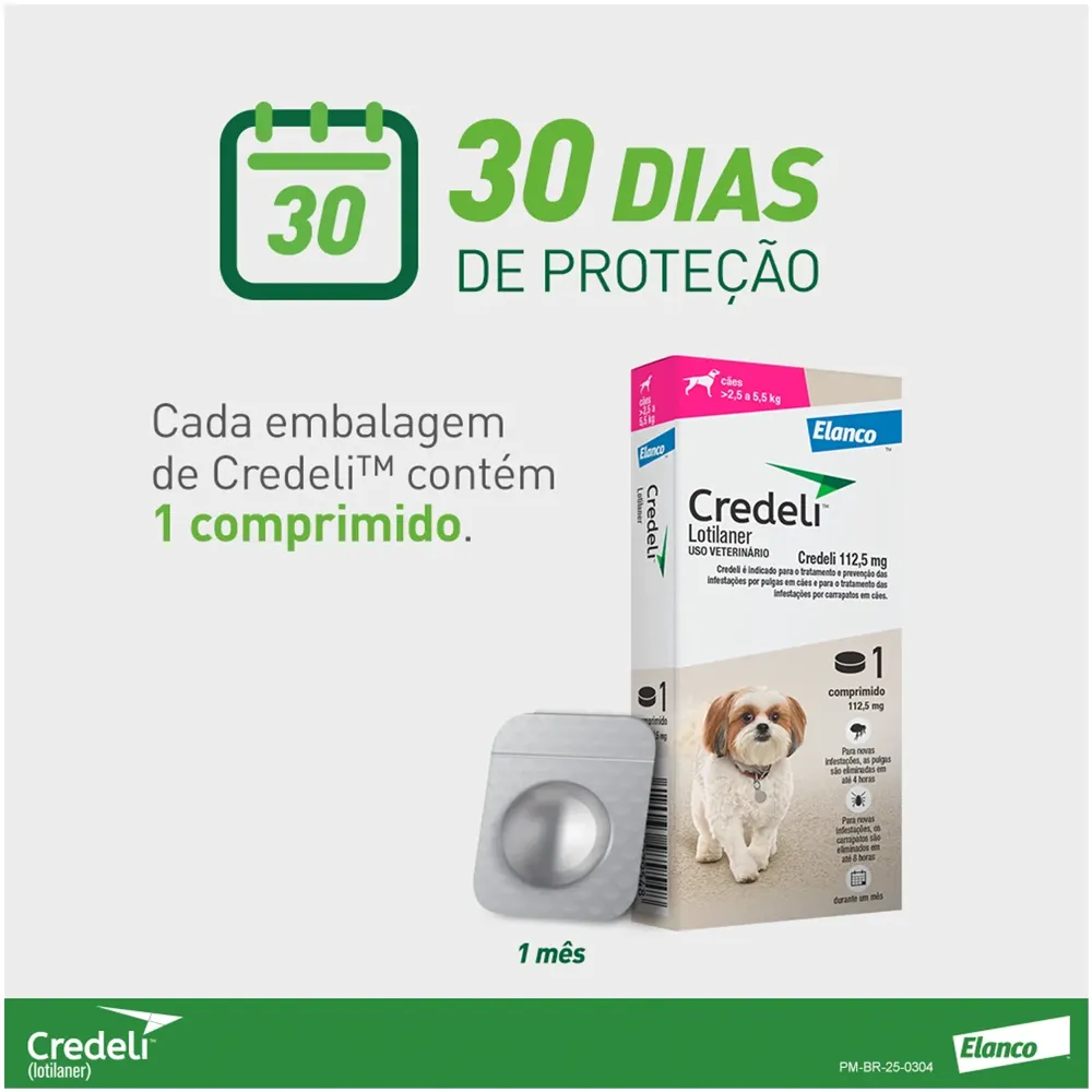 Antipulgas Credeli 112,5mg Cães 2,5 a 5,5kg — foto 5