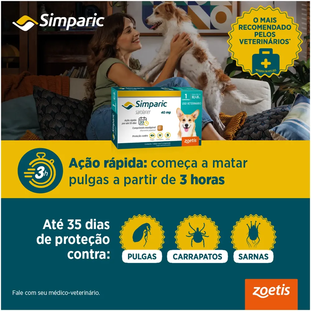 Antipulgas Simparic 40mg para Cães 10 a 20kg — foto 4