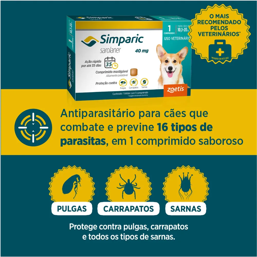 Antipulgas Simparic 80mg para Cães 20 a 40kg — foto 5