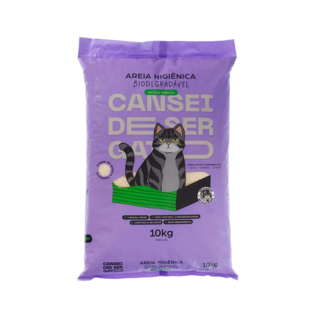 Areia Higiênica Biodegradável para Gatos Grãos Médios Cansei de Ser Gato — foto 6
