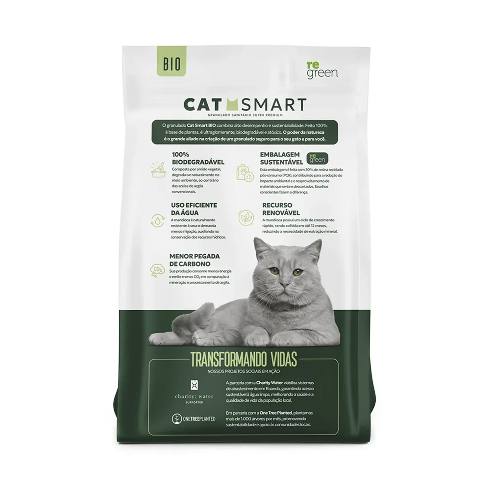 Areia Higiênica Cat Smart Bio Mandioca para Gatos Grãos Médios — foto 2