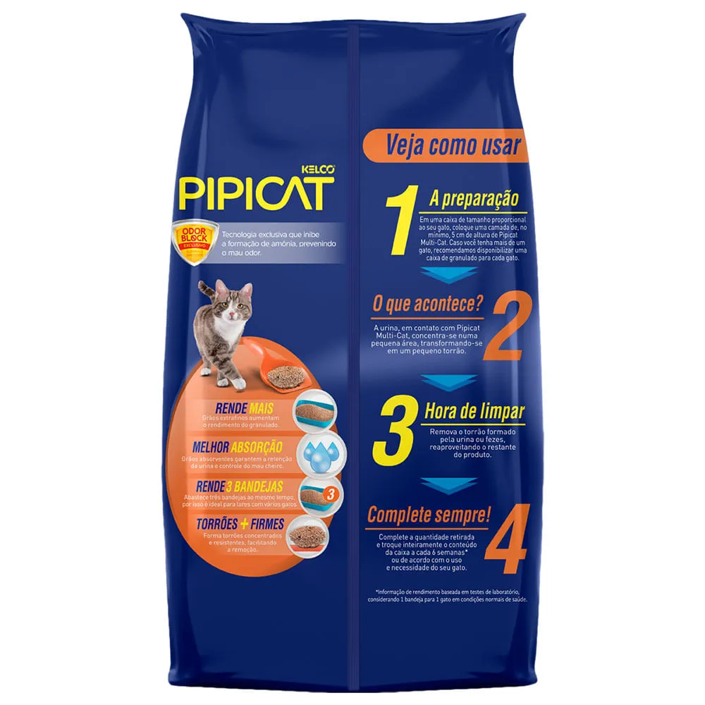 Areia Pipicat Multi-Cat Odor Block para Gatos — foto 2