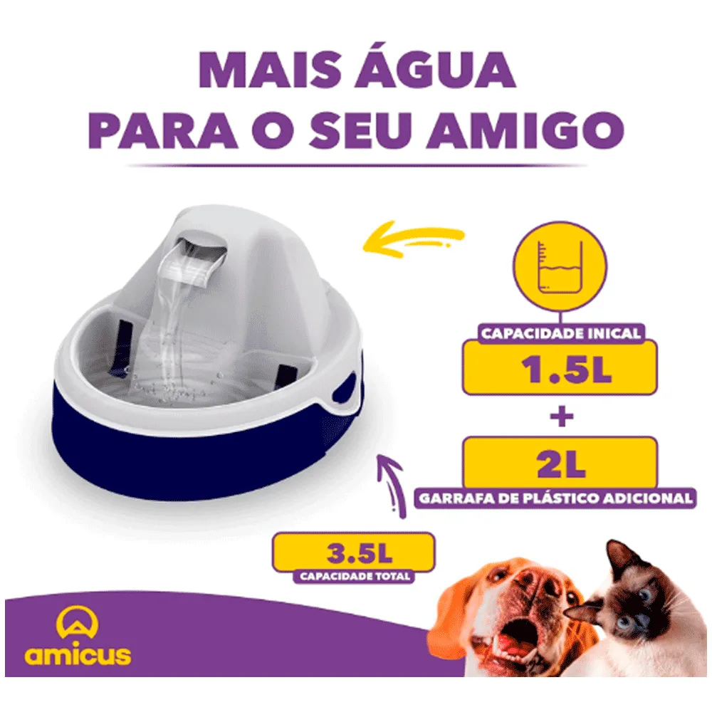 Fonte Bebedouro Aqua Flow Amicus Azul — foto 6