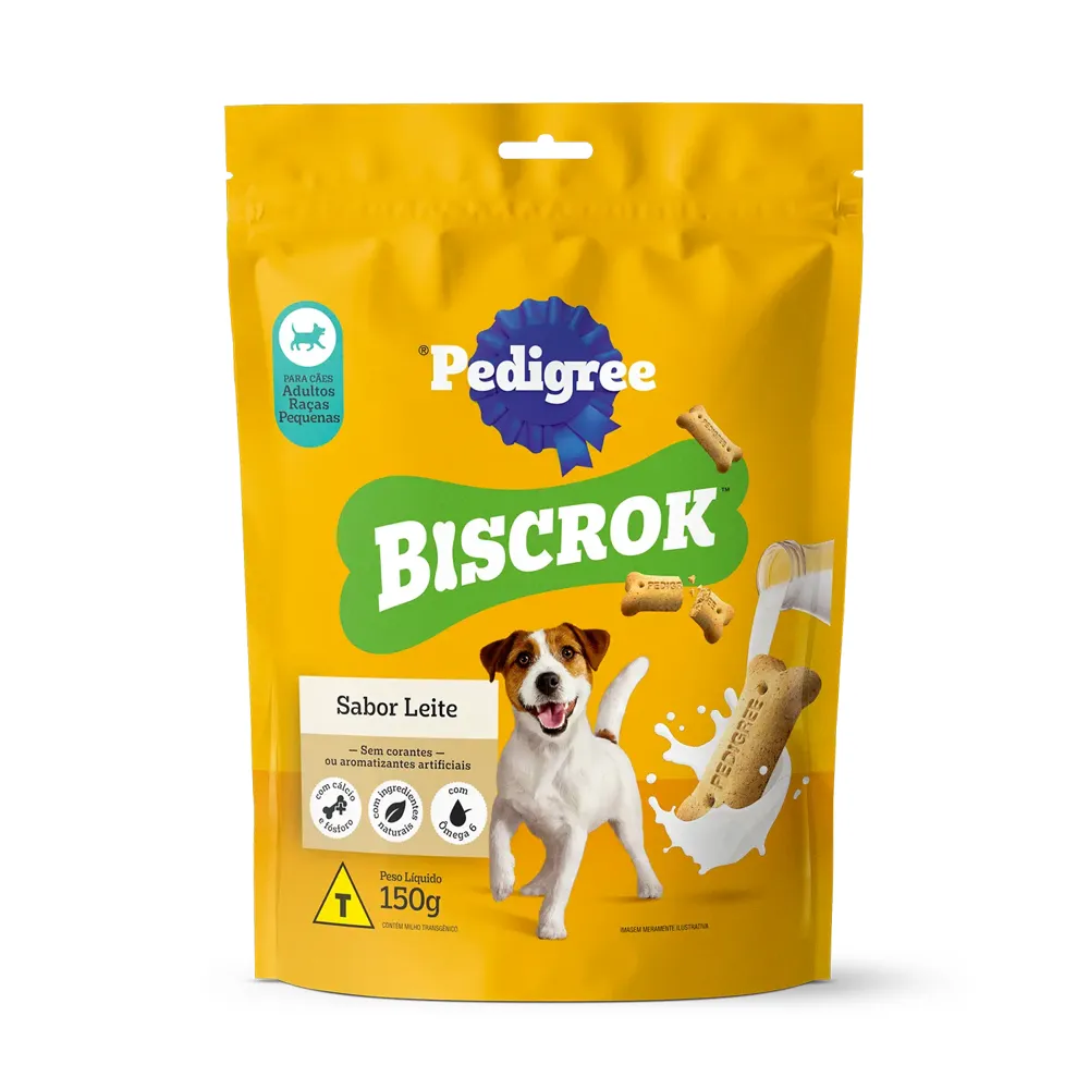 Biscoito Pedigree Biscrok para Cães Adultos Raças Pequenas Leite — foto 2