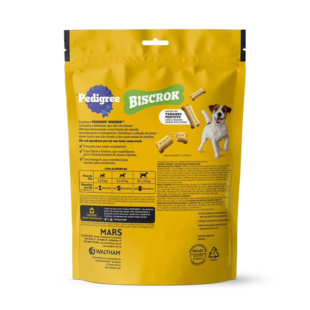 Biscoito Pedigree Biscrok para Cães Adultos Raças Pequenas Leite — foto 3
