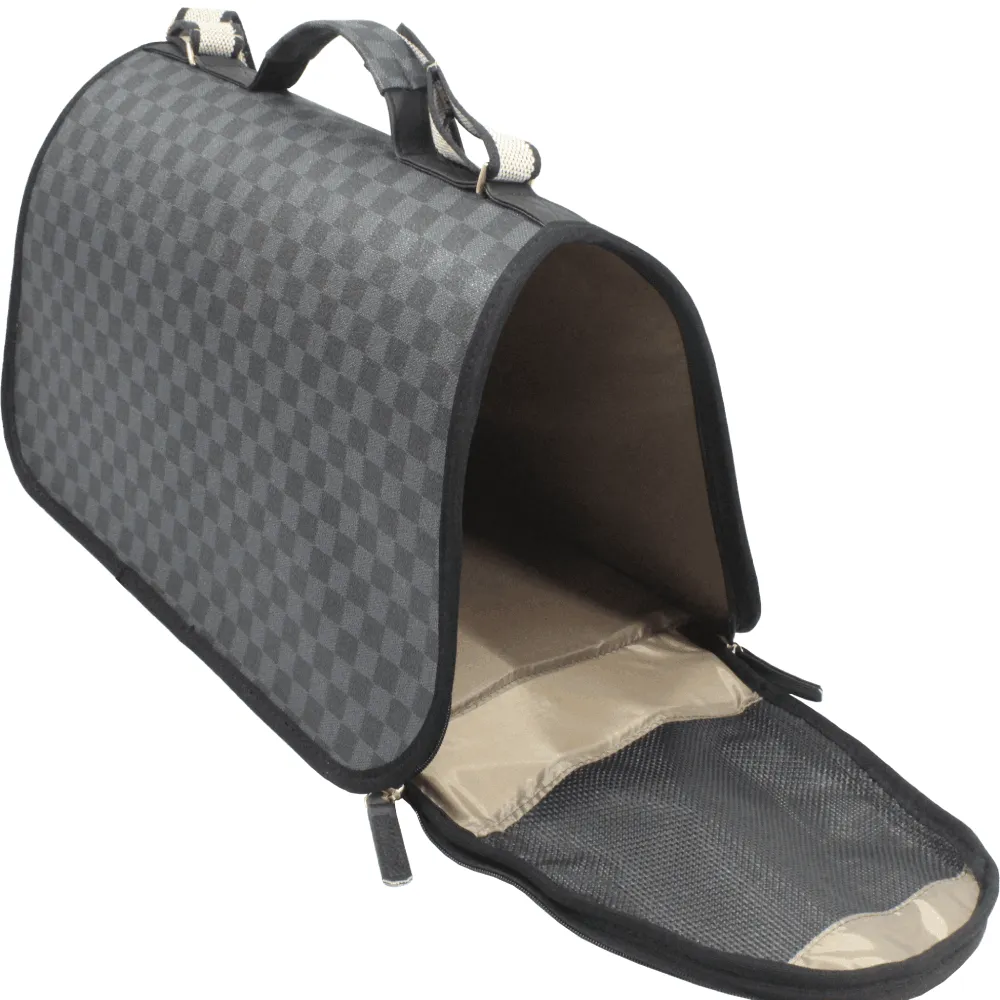 Bolsa de Transporte Fechada Luxo Fábrica Pet Grey — foto 3