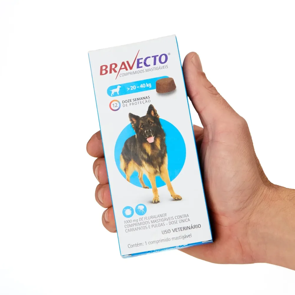 Antipulgas e Carrapatos Bravecto 20 a 40 kg Cães 1000mg — foto 5