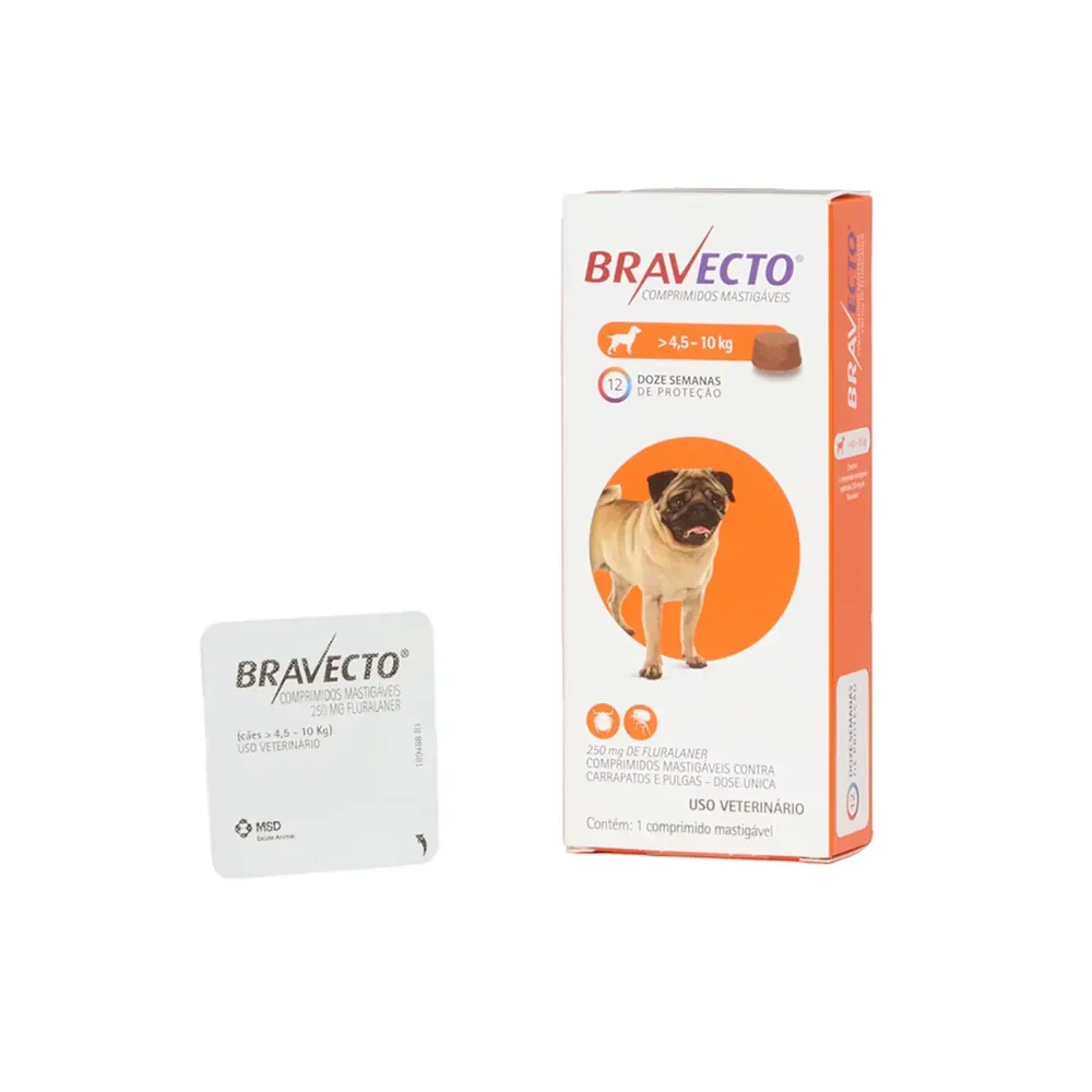 Antipulgas e Carrapatos Bravecto > 4,5 a 10 kg para Cães 250mg — foto 3