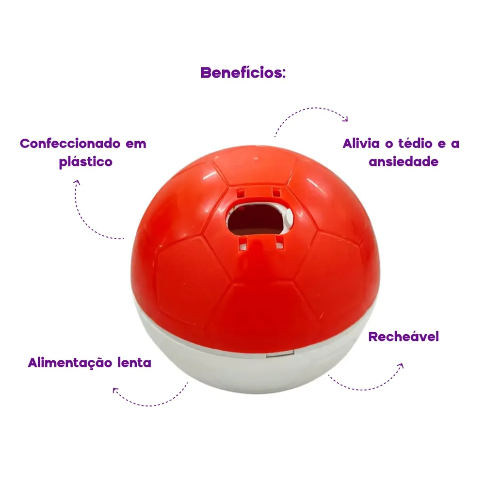 Brinquedo Comedouro Crazy Ball Amicus Vermelho e Branco — foto 5