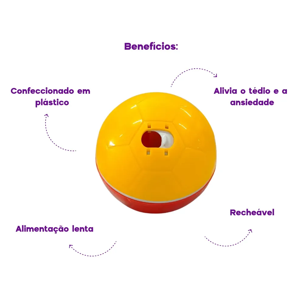 Brinquedo Comedouro Crazy Ball Amicus Vermelho e Amarelo — foto 5