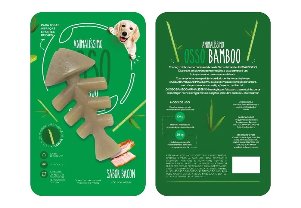 Brinquedo Osso Bamboo Animalíssimo Peixe — foto 2