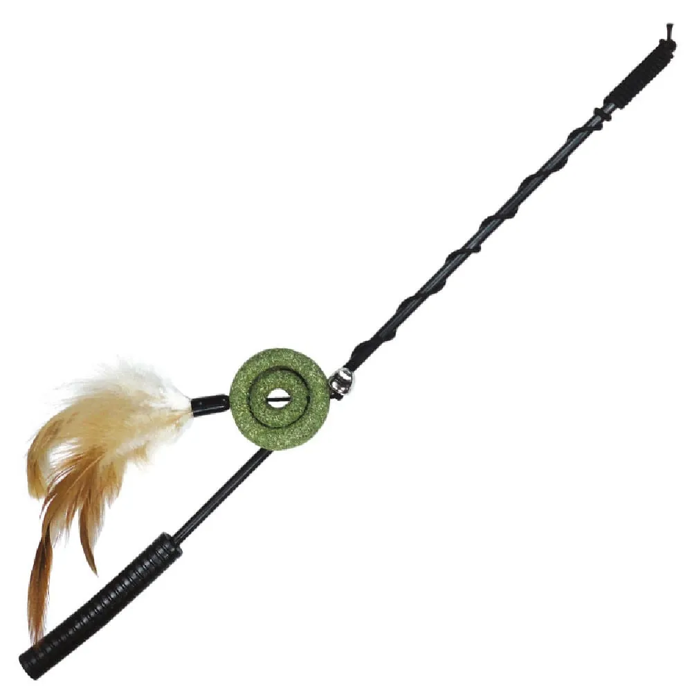 Brinquedo Roda Catnip Jambo Com Pena