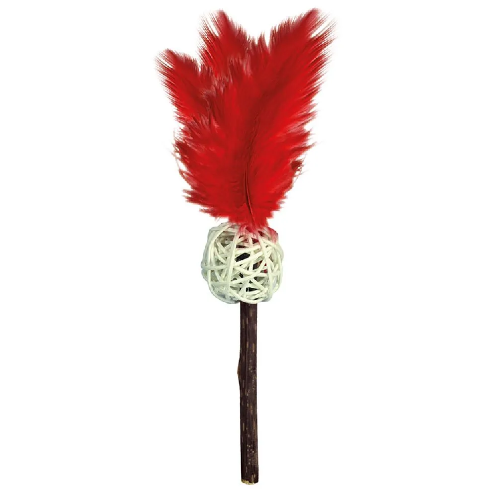 Brinquedo Stick Matatabi Com Bola e Pena Jambo Vermelho