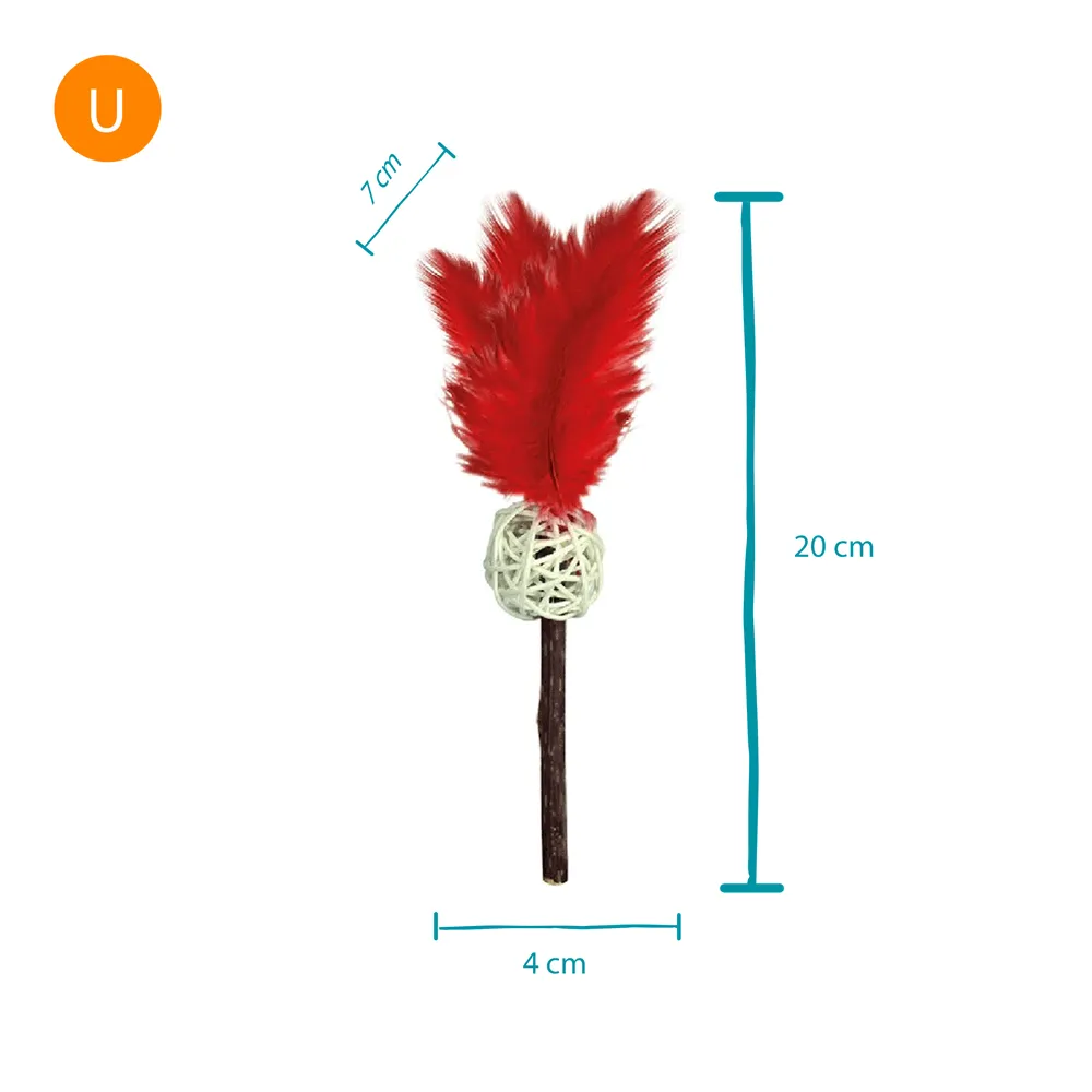 Brinquedo Stick Matatabi Com Bola e Pena Jambo Vermelho — foto 3
