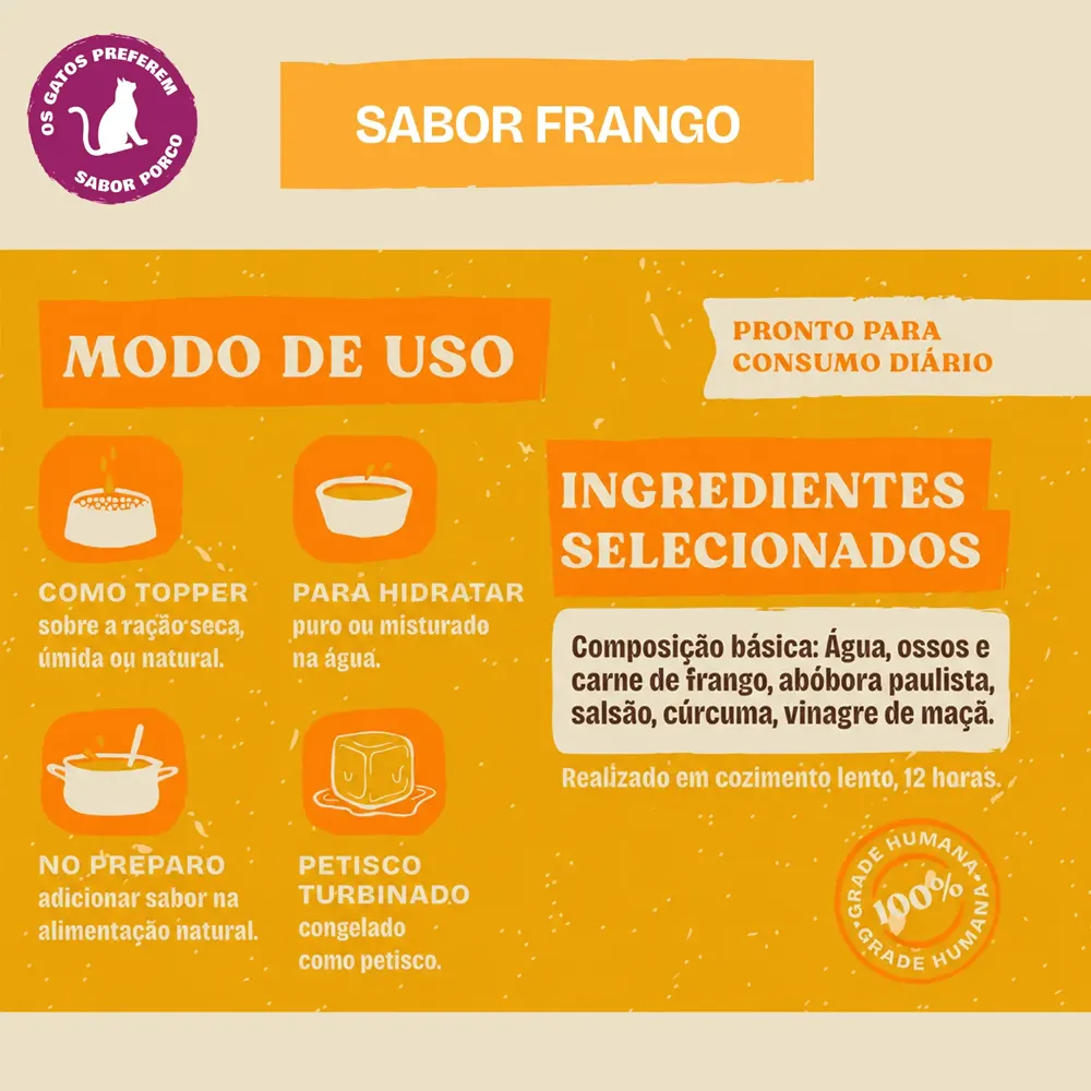 Caldo de Ossos Olivia para Cães e Gatos Frango — foto 3