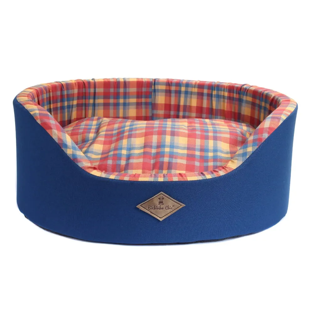 Cama Europa Xadrez Bichinho Chic Azul