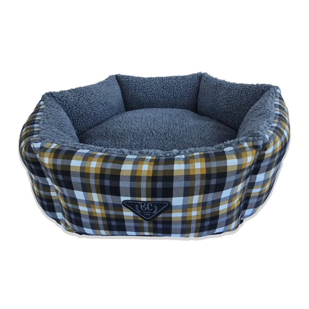 Cama Hexa Xadrez Bichinho Chic Cinza