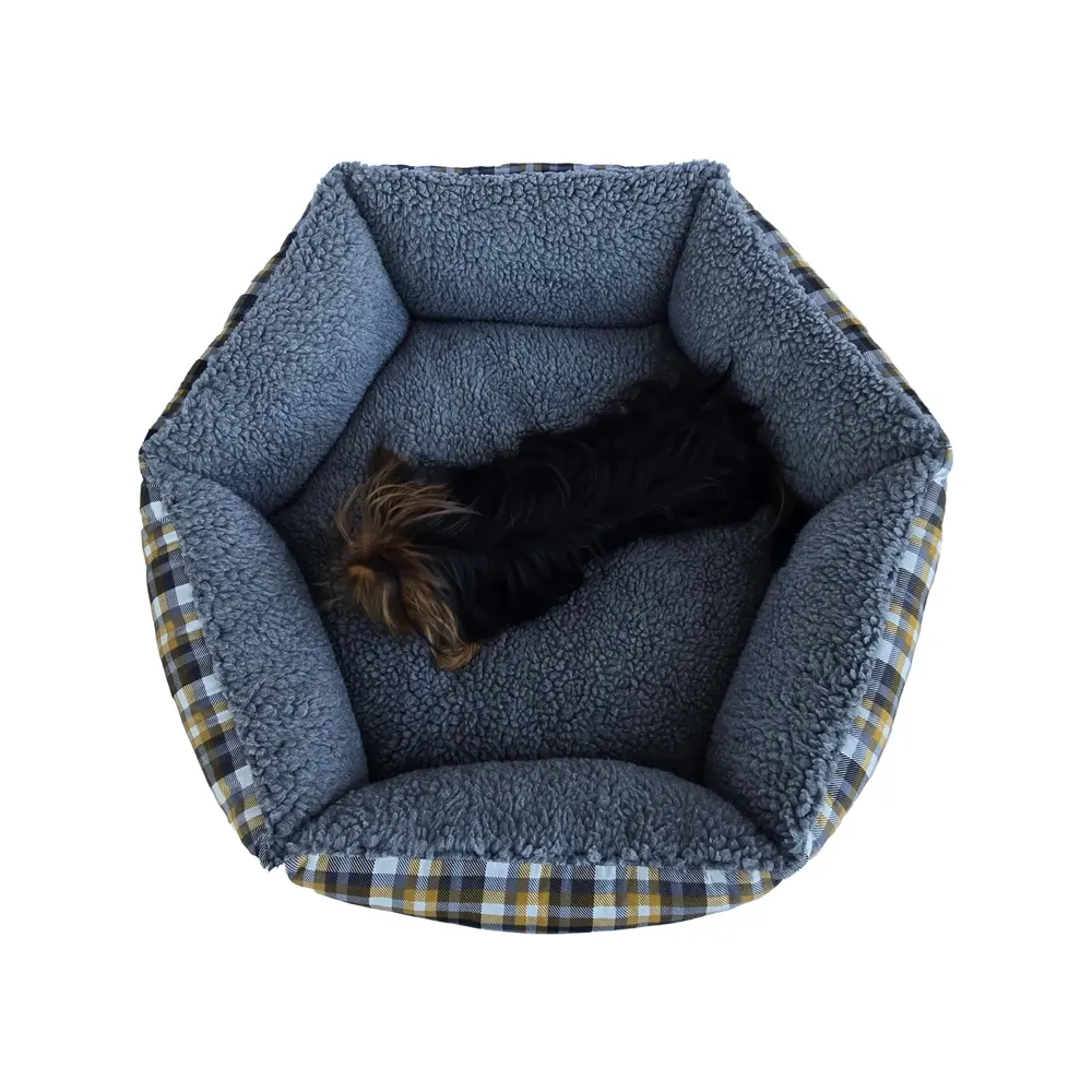 Cama Hexa Xadrez Bichinho Chic Cinza — foto 3