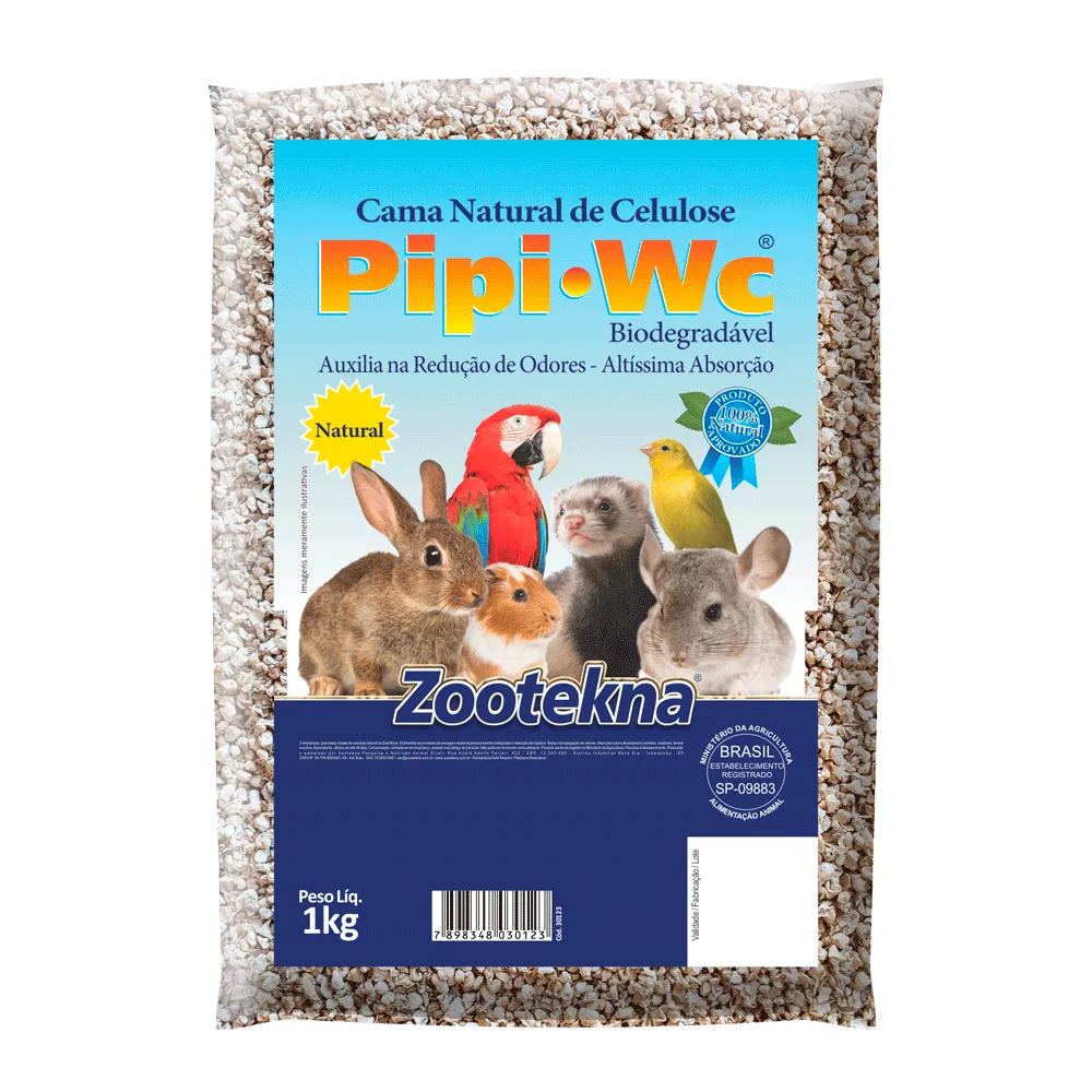 Cama Natural de Celulose Pipi WC Zootekna
