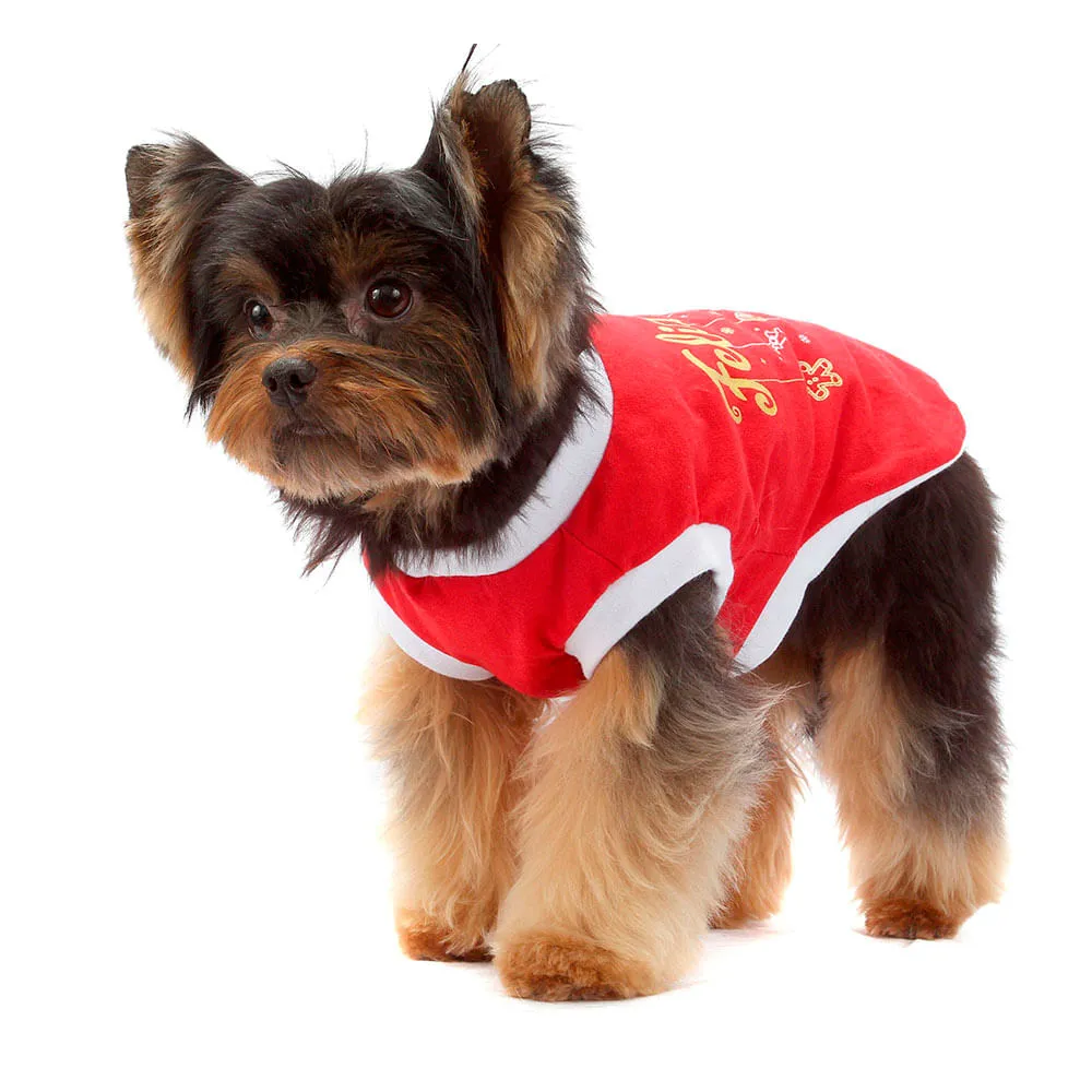 Camiseta de Natal Bichinho Chic Vermelha
