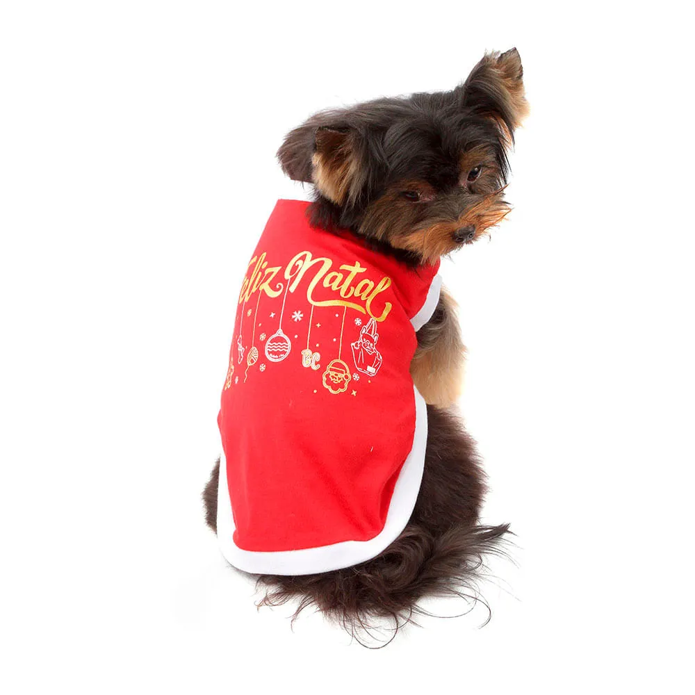 Camiseta de Natal Bichinho Chic Vermelha — foto 2