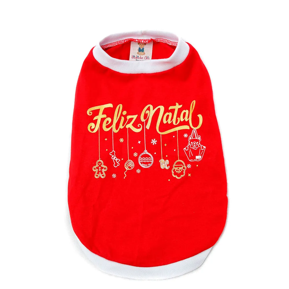 Camiseta de Natal Bichinho Chic Vermelha — foto 3
