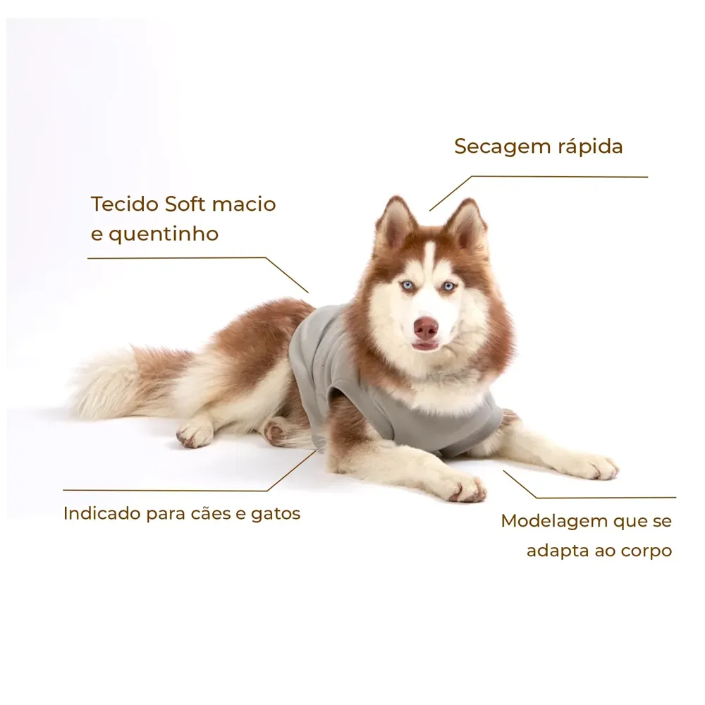 Camiseta Eat Play Love Cinza Bichinho Chic — foto 2