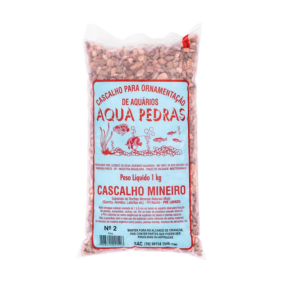 Cascalho Mineiro para Aquário Nº 2 Aqua Pedras