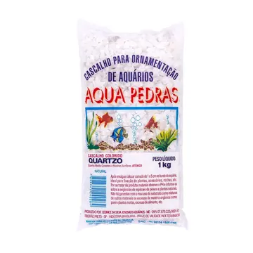 Cascalho para Aquário Quartzo Nº 2 Aqua Pedras Branco