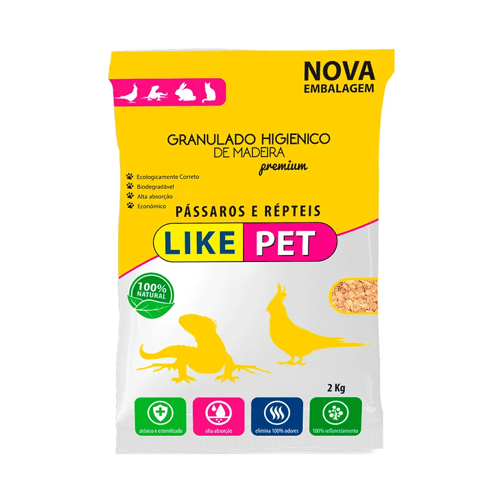 Granulado Higiênico Like Pet Pássaro e Répteis