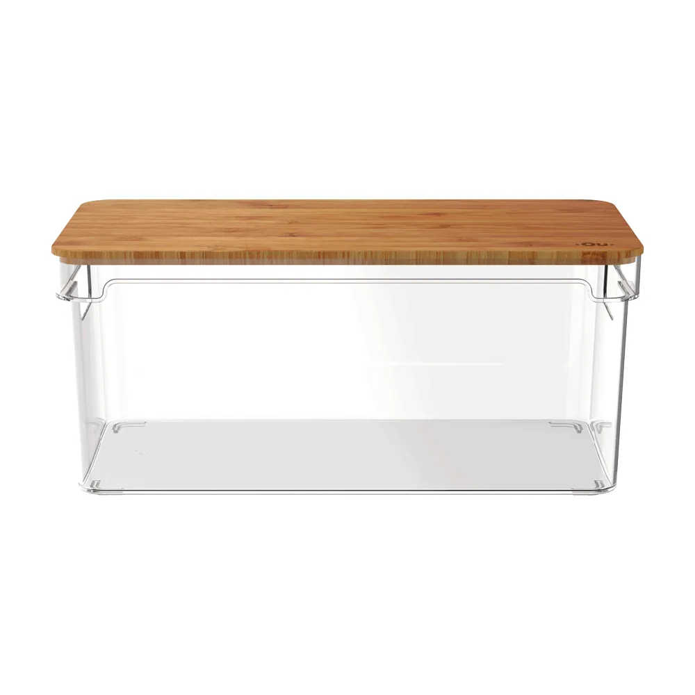 Organizador Clear com Tampa de Bambu Transparente Ou — foto 2