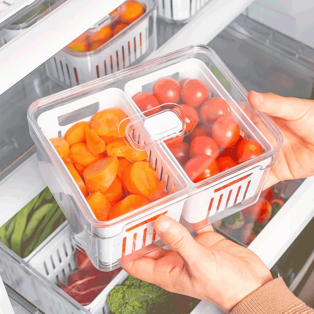 Organizador com Cesto Duplo Clear Fresh Transparente Ou — foto 3