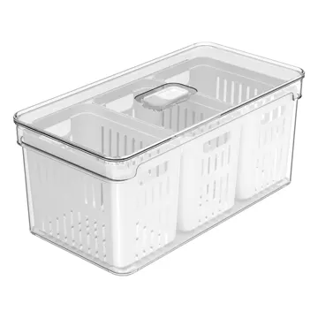 Organizador com Cesto Triplo Clear Fresh Transparente Ou