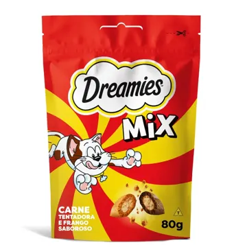Petisco Dreamies Mix Carne e Frango Irresistível Gatos Adultos