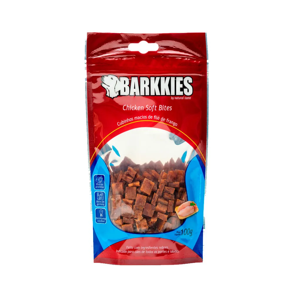 Petisco Natural Cães Barkkies Soft Bites Frango