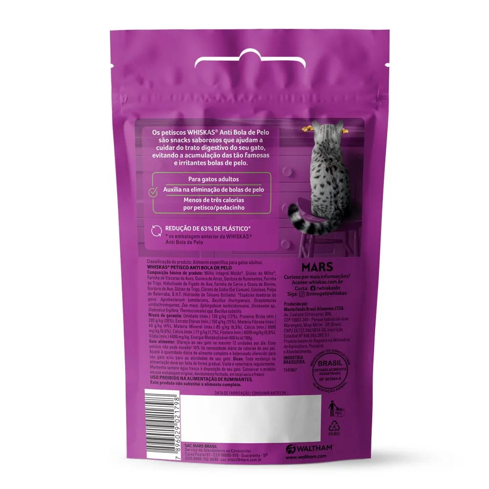 Petisco Whiskas Temptations Anti Bola de Pelo Gatos Adultos — foto 3