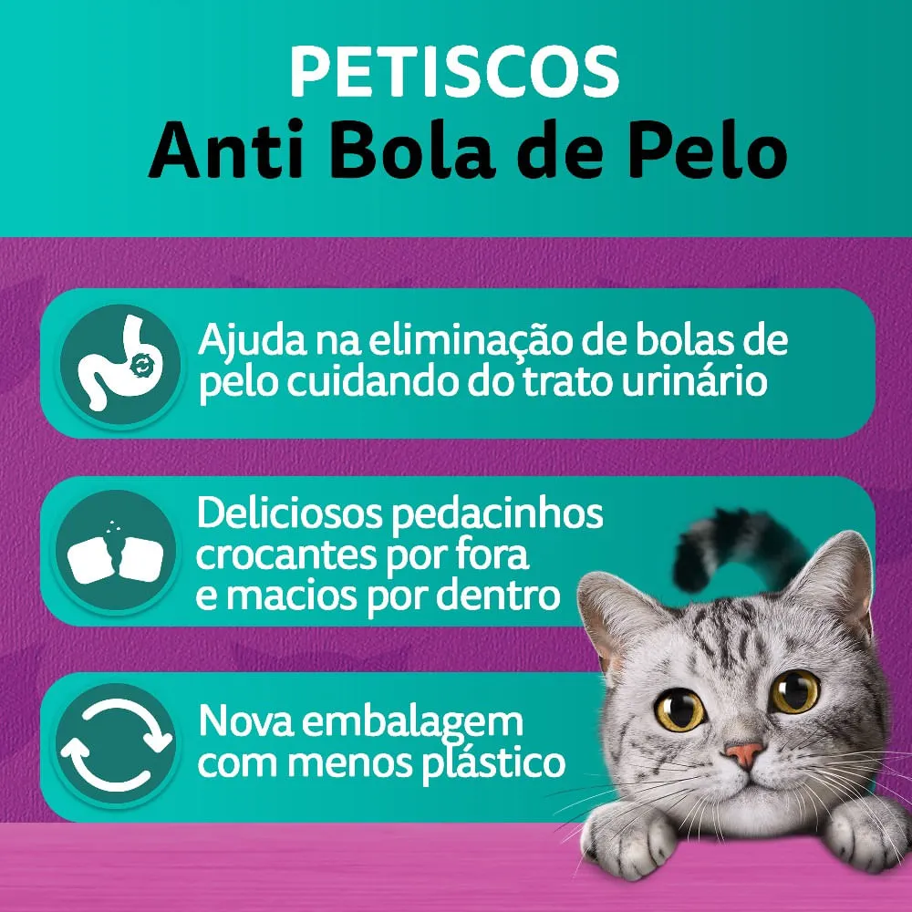 Petisco Whiskas Temptations Anti Bola de Pelo Gatos Adultos — foto 4
