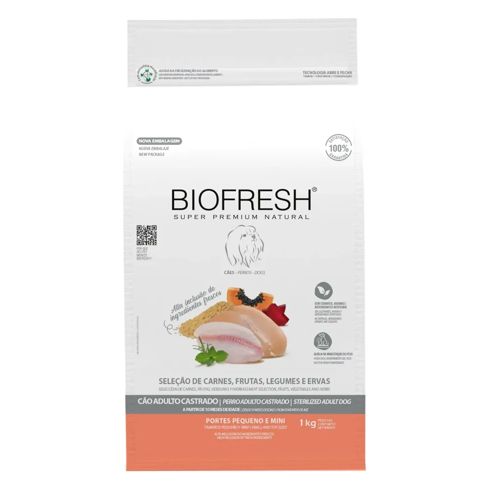 Ração Biofresh Cães Castrados Raças Pequenas e Minis