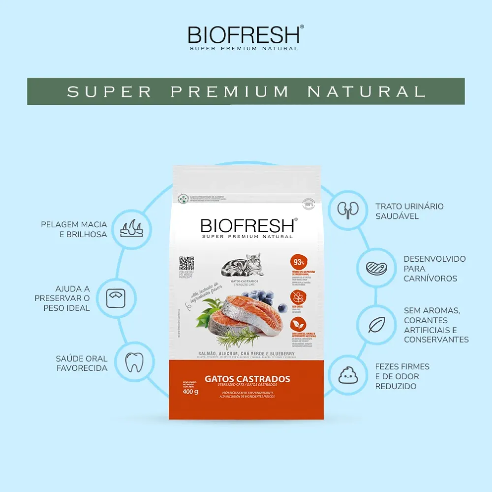 Ração Biofresh Gatos Castrados Salmão — foto 6
