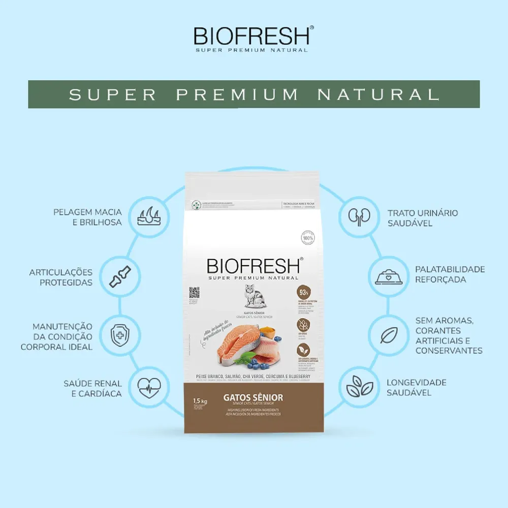 Ração Biofresh Gatos Sênior Peixe Branco — foto 6