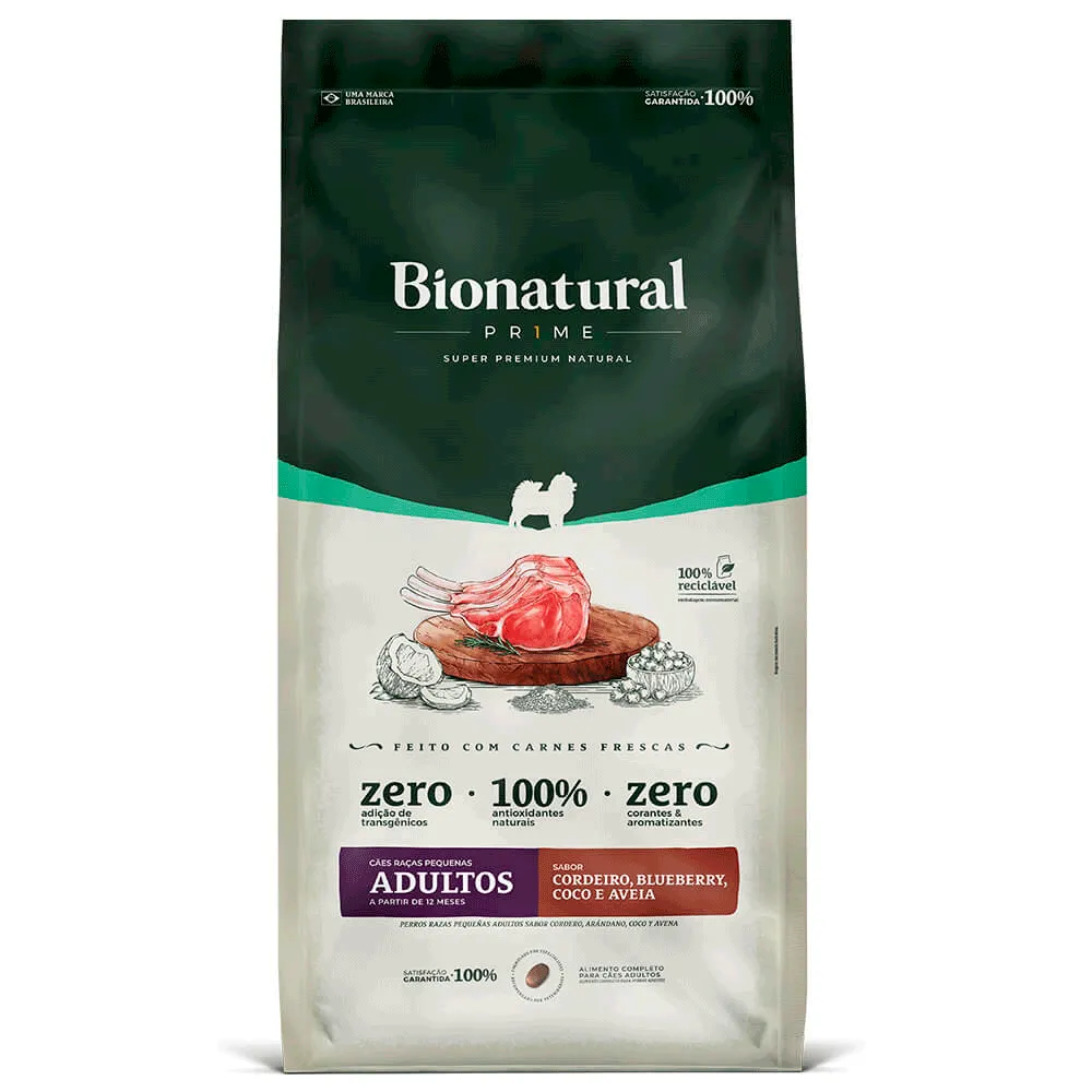 Ração Bionatural Prime Cães Adultos Raças Pequenas Cordeiro