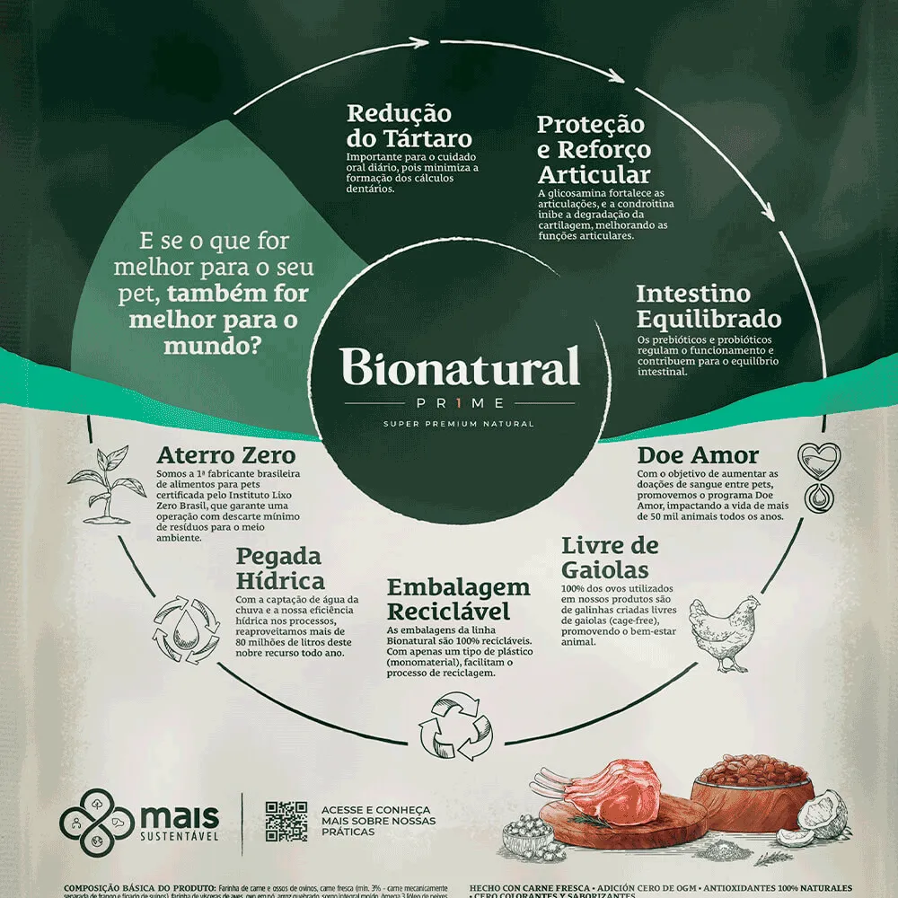 Ração Bionatural Prime Cães Adultos Raças Pequenas Cordeiro — foto 6
