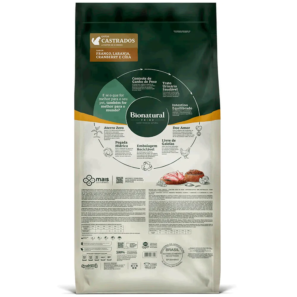 Ração Bionatural Prime Gatos Castrados Frango — foto 3